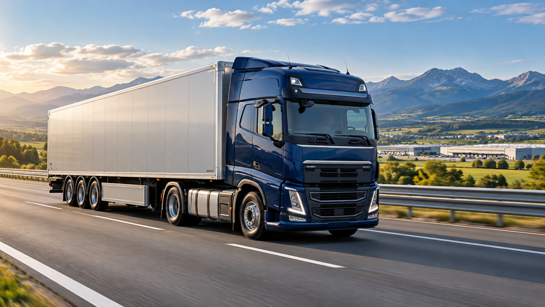 International road freight truck